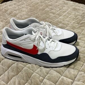 Nike Air Men's White and Red Athletic Sneakers